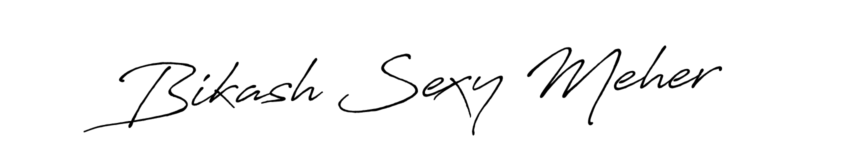 How to make Bikash Sexy Meher name signature. Use Antro_Vectra_Bolder style for creating short signs online. This is the latest handwritten sign. Bikash Sexy Meher signature style 7 images and pictures png