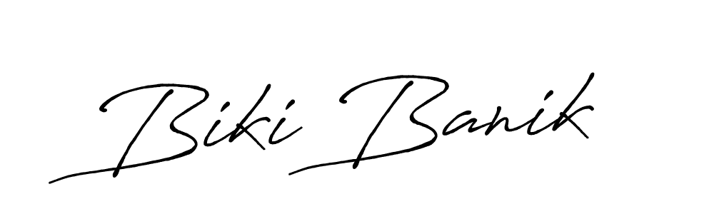 Biki Banik stylish signature style. Best Handwritten Sign (Antro_Vectra_Bolder) for my name. Handwritten Signature Collection Ideas for my name Biki Banik. Biki Banik signature style 7 images and pictures png