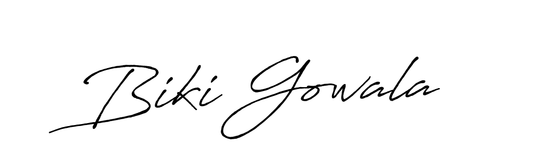 How to make Biki Gowala signature? Antro_Vectra_Bolder is a professional autograph style. Create handwritten signature for Biki Gowala name. Biki Gowala signature style 7 images and pictures png