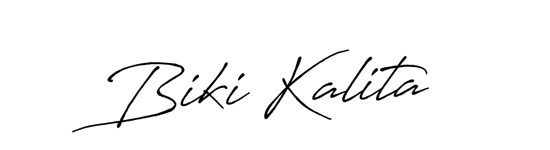 Similarly Antro_Vectra_Bolder is the best handwritten signature design. Signature creator online .You can use it as an online autograph creator for name Biki Kalita. Biki Kalita signature style 7 images and pictures png