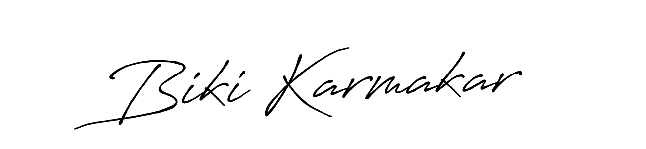 How to make Biki Karmakar signature? Antro_Vectra_Bolder is a professional autograph style. Create handwritten signature for Biki Karmakar name. Biki Karmakar signature style 7 images and pictures png