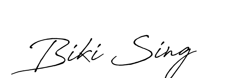 Create a beautiful signature design for name Biki Sing. With this signature (Antro_Vectra_Bolder) fonts, you can make a handwritten signature for free. Biki Sing signature style 7 images and pictures png