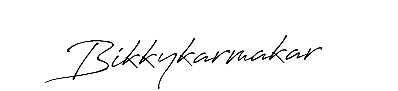 Make a beautiful signature design for name Bikkykarmakar. With this signature (Antro_Vectra_Bolder) style, you can create a handwritten signature for free. Bikkykarmakar signature style 7 images and pictures png