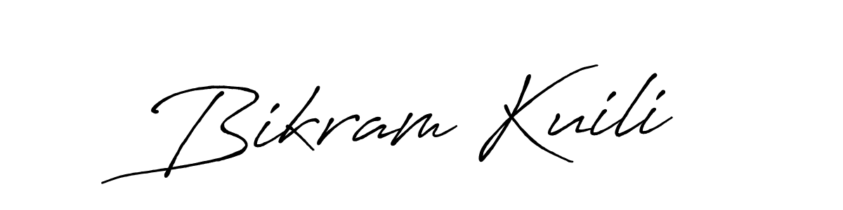 The best way (Antro_Vectra_Bolder) to make a short signature is to pick only two or three words in your name. The name Bikram Kuili include a total of six letters. For converting this name. Bikram Kuili signature style 7 images and pictures png