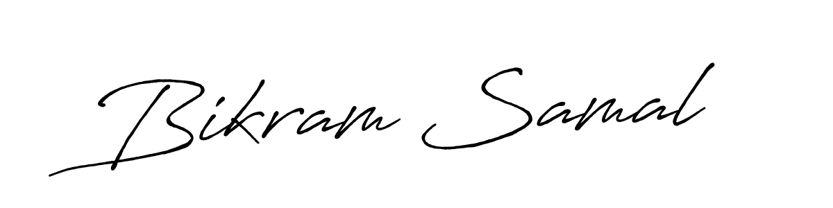 Use a signature maker to create a handwritten signature online. With this signature software, you can design (Antro_Vectra_Bolder) your own signature for name Bikram Samal. Bikram Samal signature style 7 images and pictures png