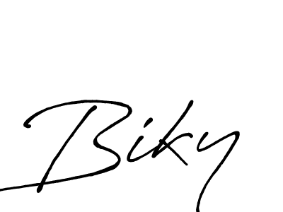 Make a beautiful signature design for name Biky. With this signature (Antro_Vectra_Bolder) style, you can create a handwritten signature for free. Biky signature style 7 images and pictures png