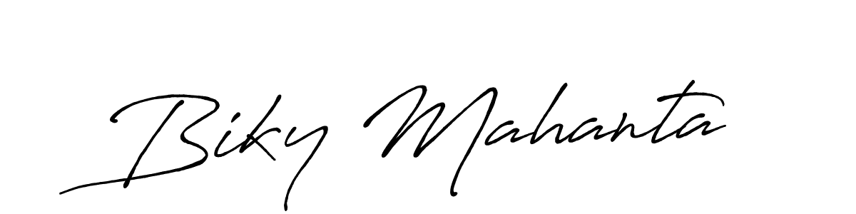 Biky Mahanta stylish signature style. Best Handwritten Sign (Antro_Vectra_Bolder) for my name. Handwritten Signature Collection Ideas for my name Biky Mahanta. Biky Mahanta signature style 7 images and pictures png