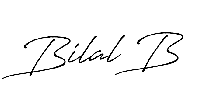 How to make Bilal B name signature. Use Antro_Vectra_Bolder style for creating short signs online. This is the latest handwritten sign. Bilal B signature style 7 images and pictures png