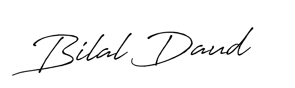 You should practise on your own different ways (Antro_Vectra_Bolder) to write your name (Bilal Daud) in signature. don't let someone else do it for you. Bilal Daud signature style 7 images and pictures png