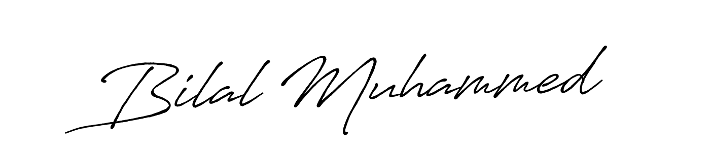 Antro_Vectra_Bolder is a professional signature style that is perfect for those who want to add a touch of class to their signature. It is also a great choice for those who want to make their signature more unique. Get Bilal Muhammed name to fancy signature for free. Bilal Muhammed signature style 7 images and pictures png