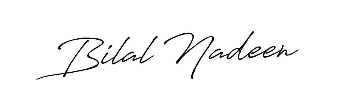 Make a beautiful signature design for name Bilal Nadeen. With this signature (Antro_Vectra_Bolder) style, you can create a handwritten signature for free. Bilal Nadeen signature style 7 images and pictures png