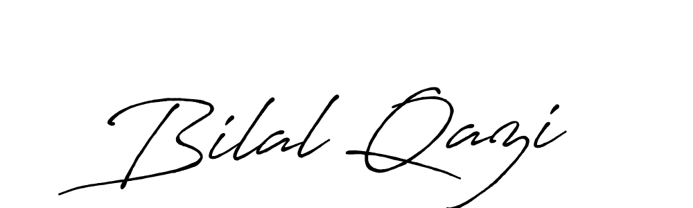 How to make Bilal Qazi name signature. Use Antro_Vectra_Bolder style for creating short signs online. This is the latest handwritten sign. Bilal Qazi signature style 7 images and pictures png