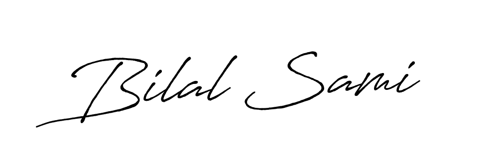 Make a beautiful signature design for name Bilal Sami. With this signature (Antro_Vectra_Bolder) style, you can create a handwritten signature for free. Bilal Sami signature style 7 images and pictures png