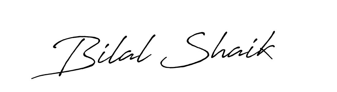 Create a beautiful signature design for name Bilal Shaik. With this signature (Antro_Vectra_Bolder) fonts, you can make a handwritten signature for free. Bilal Shaik signature style 7 images and pictures png