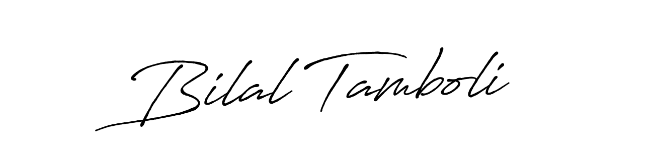 Antro_Vectra_Bolder is a professional signature style that is perfect for those who want to add a touch of class to their signature. It is also a great choice for those who want to make their signature more unique. Get Bilal Tamboli name to fancy signature for free. Bilal Tamboli signature style 7 images and pictures png