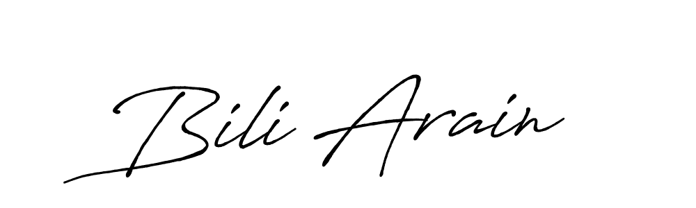 The best way (Antro_Vectra_Bolder) to make a short signature is to pick only two or three words in your name. The name Bili Arain include a total of six letters. For converting this name. Bili Arain signature style 7 images and pictures png