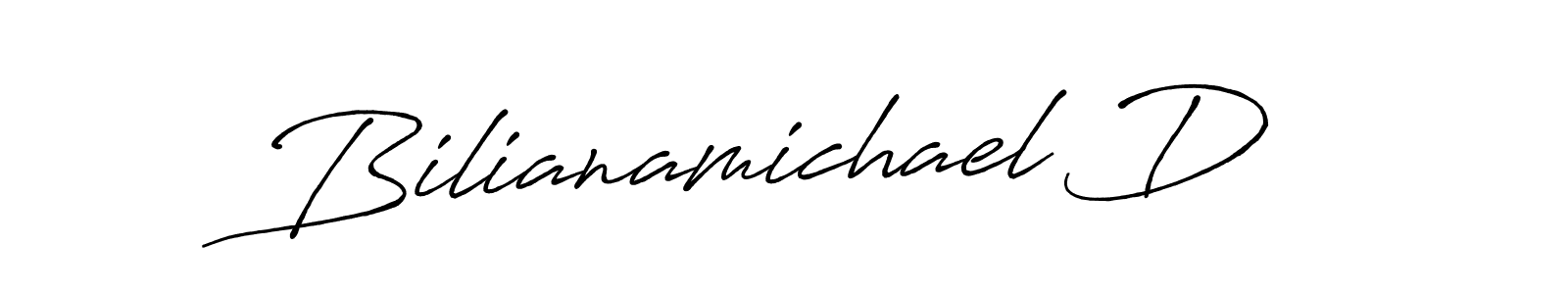 Make a beautiful signature design for name Bilianamichael D. With this signature (Antro_Vectra_Bolder) style, you can create a handwritten signature for free. Bilianamichael D signature style 7 images and pictures png