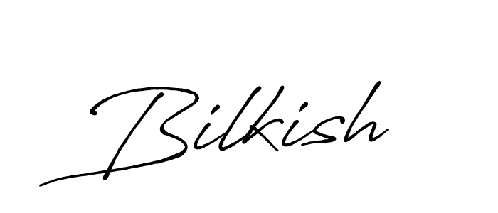 The best way (Antro_Vectra_Bolder) to make a short signature is to pick only two or three words in your name. The name Bilkish include a total of six letters. For converting this name. Bilkish signature style 7 images and pictures png