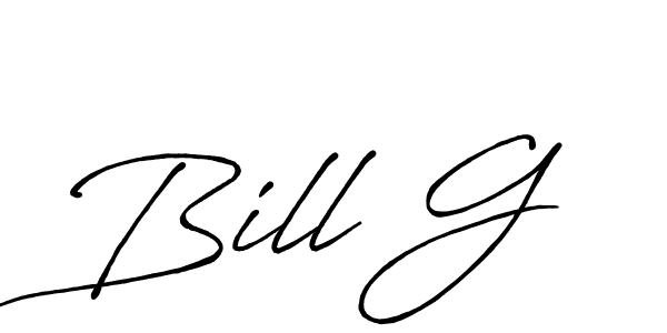 Use a signature maker to create a handwritten signature online. With this signature software, you can design (Antro_Vectra_Bolder) your own signature for name Bill G. Bill G signature style 7 images and pictures png