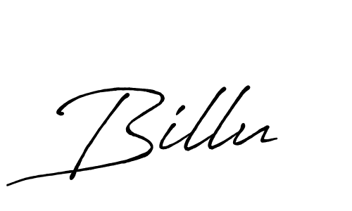 Make a beautiful signature design for name Billu. With this signature (Antro_Vectra_Bolder) style, you can create a handwritten signature for free. Billu signature style 7 images and pictures png