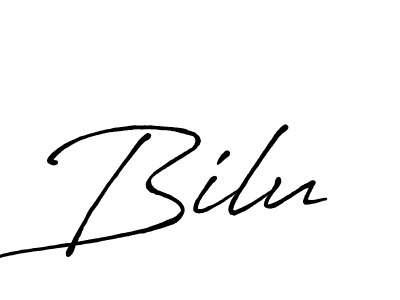 Use a signature maker to create a handwritten signature online. With this signature software, you can design (Antro_Vectra_Bolder) your own signature for name Bilu. Bilu signature style 7 images and pictures png