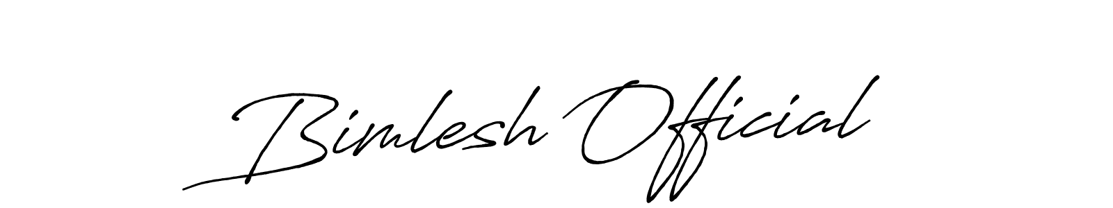 Make a beautiful signature design for name Bimlesh Official. With this signature (Antro_Vectra_Bolder) style, you can create a handwritten signature for free. Bimlesh Official signature style 7 images and pictures png