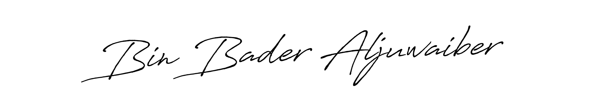 Make a beautiful signature design for name Bin Bader Aljuwaiber. With this signature (Antro_Vectra_Bolder) style, you can create a handwritten signature for free. Bin Bader Aljuwaiber signature style 7 images and pictures png