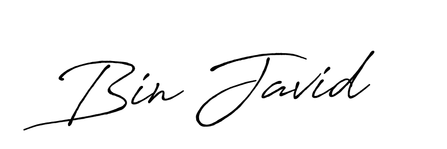 if you are searching for the best signature style for your name Bin Javid. so please give up your signature search. here we have designed multiple signature styles  using Antro_Vectra_Bolder. Bin Javid signature style 7 images and pictures png