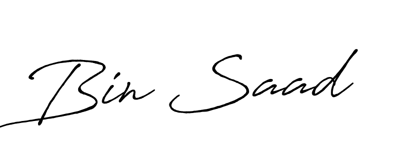 if you are searching for the best signature style for your name Bin Saad. so please give up your signature search. here we have designed multiple signature styles  using Antro_Vectra_Bolder. Bin Saad signature style 7 images and pictures png