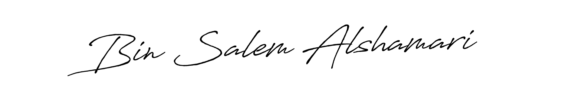 Make a beautiful signature design for name Bin Salem Alshamari. With this signature (Antro_Vectra_Bolder) style, you can create a handwritten signature for free. Bin Salem Alshamari signature style 7 images and pictures png