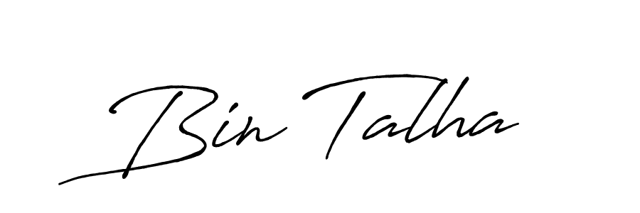 The best way (Antro_Vectra_Bolder) to make a short signature is to pick only two or three words in your name. The name Bin Talha include a total of six letters. For converting this name. Bin Talha signature style 7 images and pictures png