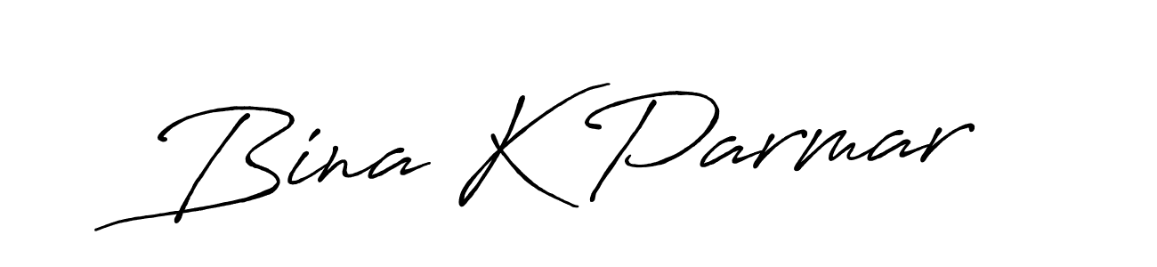 Design your own signature with our free online signature maker. With this signature software, you can create a handwritten (Antro_Vectra_Bolder) signature for name Bina K Parmar. Bina K Parmar signature style 7 images and pictures png