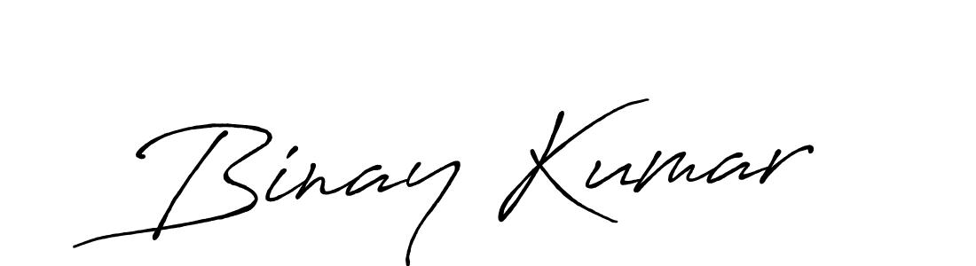 Create a beautiful signature design for name Binay Kumar. With this signature (Antro_Vectra_Bolder) fonts, you can make a handwritten signature for free. Binay Kumar signature style 7 images and pictures png