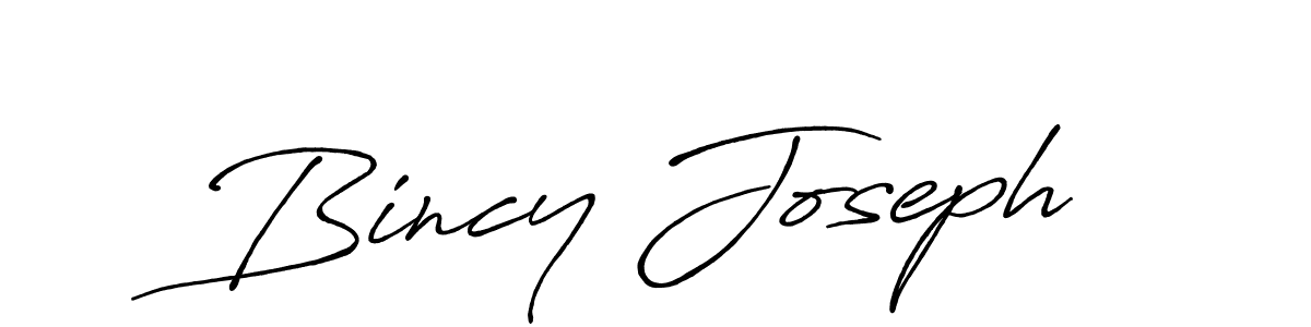 Create a beautiful signature design for name Bincy Joseph. With this signature (Antro_Vectra_Bolder) fonts, you can make a handwritten signature for free. Bincy Joseph signature style 7 images and pictures png