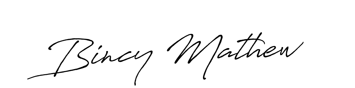 Also we have Bincy Mathew name is the best signature style. Create professional handwritten signature collection using Antro_Vectra_Bolder autograph style. Bincy Mathew signature style 7 images and pictures png
