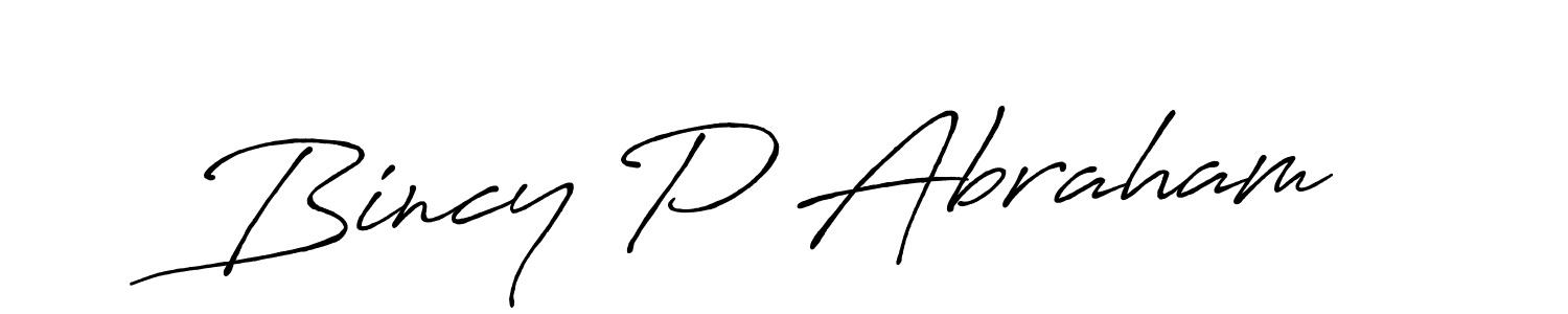 Use a signature maker to create a handwritten signature online. With this signature software, you can design (Antro_Vectra_Bolder) your own signature for name Bincy P Abraham. Bincy P Abraham signature style 7 images and pictures png