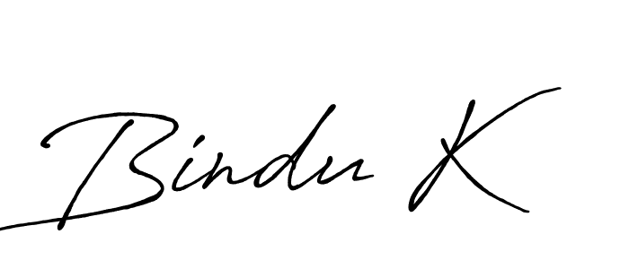 Bindu K stylish signature style. Best Handwritten Sign (Antro_Vectra_Bolder) for my name. Handwritten Signature Collection Ideas for my name Bindu K. Bindu K signature style 7 images and pictures png