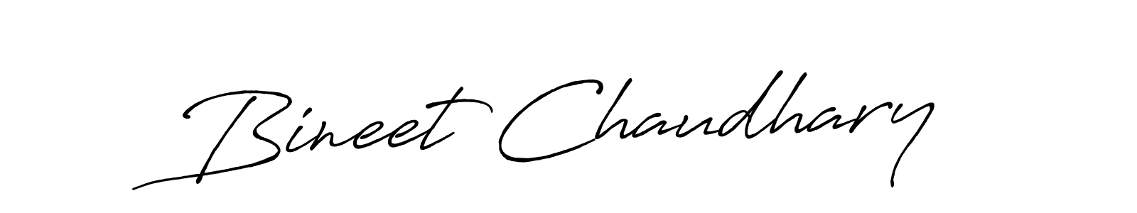 How to make Bineet Chaudhary name signature. Use Antro_Vectra_Bolder style for creating short signs online. This is the latest handwritten sign. Bineet Chaudhary signature style 7 images and pictures png