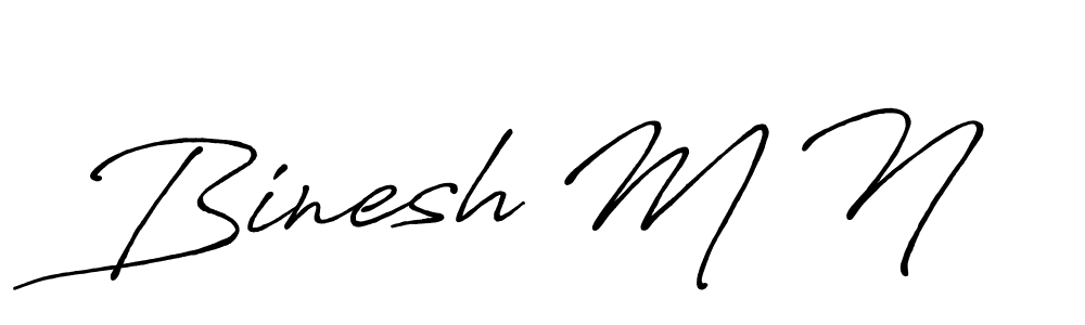 You should practise on your own different ways (Antro_Vectra_Bolder) to write your name (Binesh M N) in signature. don't let someone else do it for you. Binesh M N signature style 7 images and pictures png