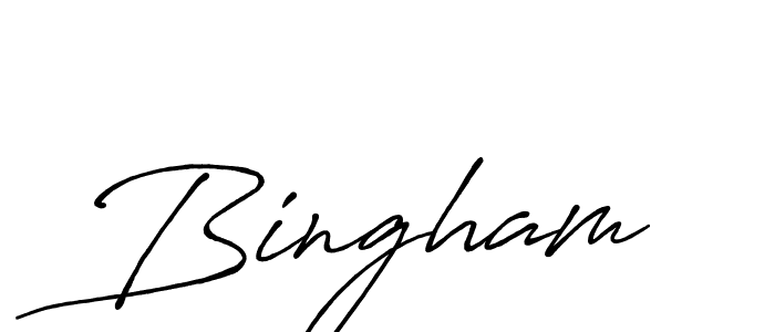 Design your own signature with our free online signature maker. With this signature software, you can create a handwritten (Antro_Vectra_Bolder) signature for name Bingham. Bingham signature style 7 images and pictures png