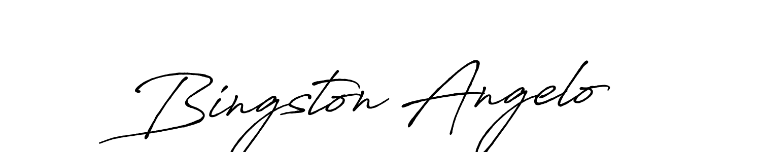 Create a beautiful signature design for name Bingston Angelo. With this signature (Antro_Vectra_Bolder) fonts, you can make a handwritten signature for free. Bingston Angelo signature style 7 images and pictures png