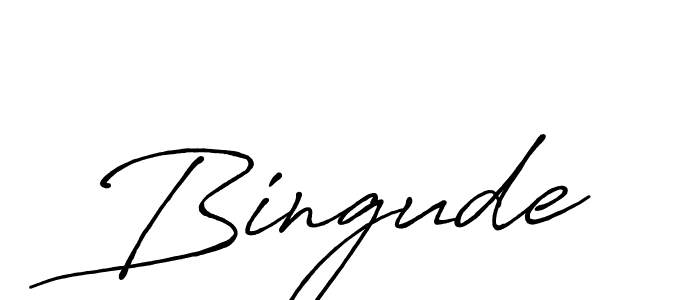 How to make Bingude signature? Antro_Vectra_Bolder is a professional autograph style. Create handwritten signature for Bingude name. Bingude signature style 7 images and pictures png