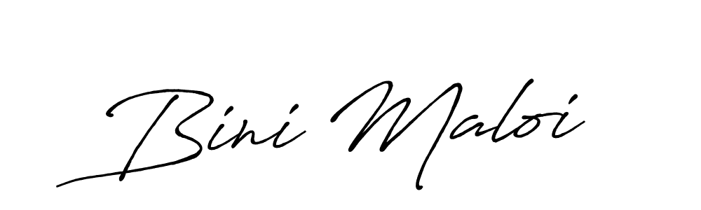 Make a beautiful signature design for name Bini Maloi. With this signature (Antro_Vectra_Bolder) style, you can create a handwritten signature for free. Bini Maloi signature style 7 images and pictures png