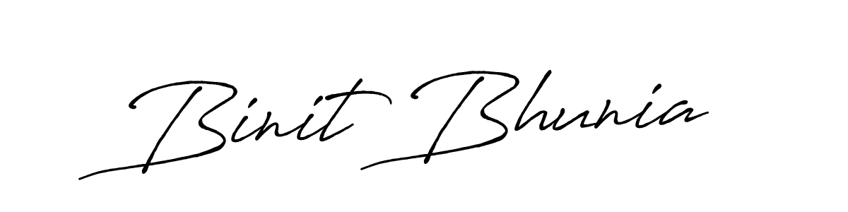How to make Binit Bhunia name signature. Use Antro_Vectra_Bolder style for creating short signs online. This is the latest handwritten sign. Binit Bhunia signature style 7 images and pictures png