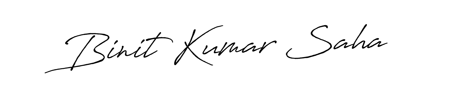 Make a beautiful signature design for name Binit Kumar Saha. With this signature (Antro_Vectra_Bolder) style, you can create a handwritten signature for free. Binit Kumar Saha signature style 7 images and pictures png