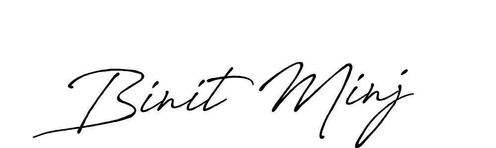 Use a signature maker to create a handwritten signature online. With this signature software, you can design (Antro_Vectra_Bolder) your own signature for name Binit Minj. Binit Minj signature style 7 images and pictures png