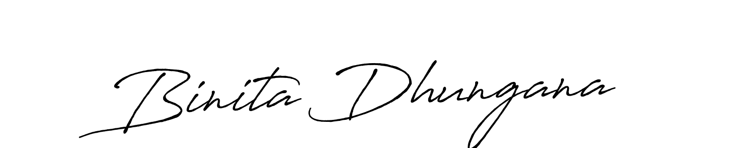 Make a beautiful signature design for name Binita Dhungana. With this signature (Antro_Vectra_Bolder) style, you can create a handwritten signature for free. Binita Dhungana signature style 7 images and pictures png