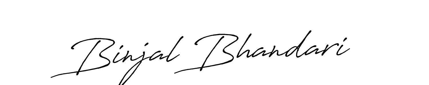 How to make Binjal Bhandari signature? Antro_Vectra_Bolder is a professional autograph style. Create handwritten signature for Binjal Bhandari name. Binjal Bhandari signature style 7 images and pictures png