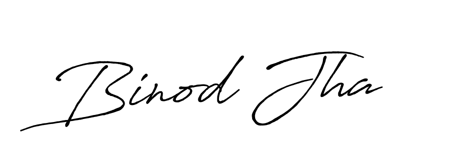 Create a beautiful signature design for name Binod Jha. With this signature (Antro_Vectra_Bolder) fonts, you can make a handwritten signature for free. Binod Jha signature style 7 images and pictures png