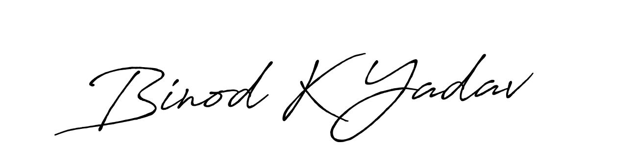 Create a beautiful signature design for name Binod K Yadav. With this signature (Antro_Vectra_Bolder) fonts, you can make a handwritten signature for free. Binod K Yadav signature style 7 images and pictures png